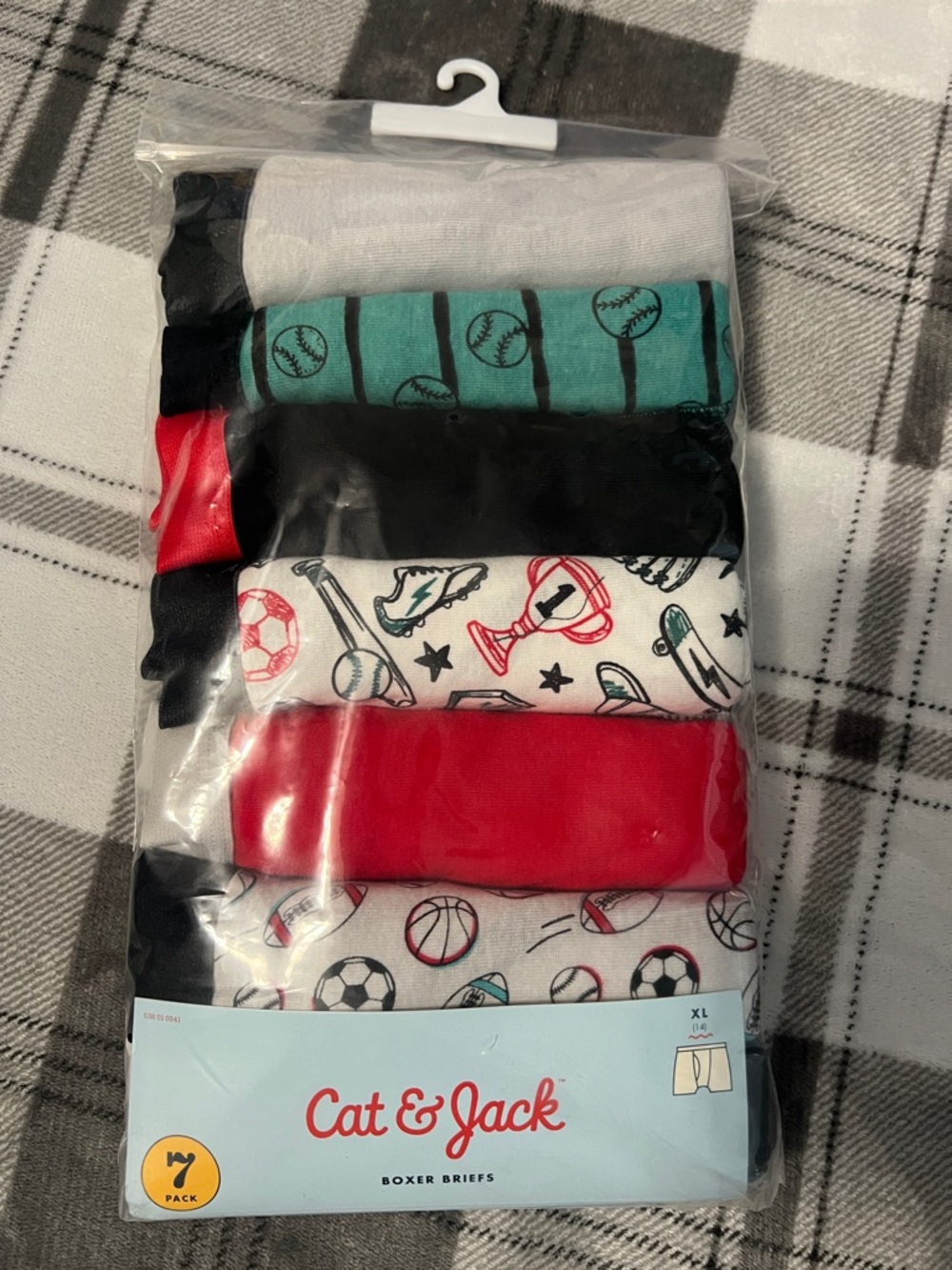 Cat & Jack Boys Boxer Briefs Pack - Red, Black, White, Teal